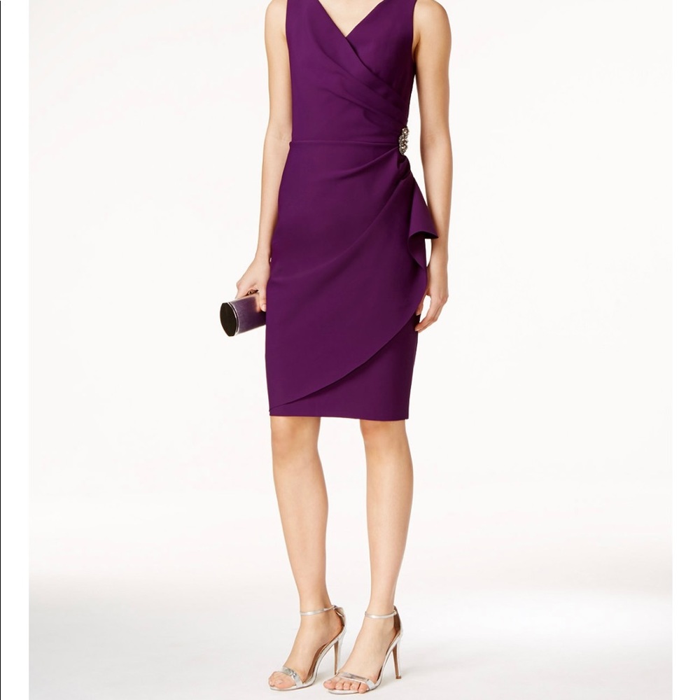 Alex Evenings Compression Embellished Ruched Sheath Dress
